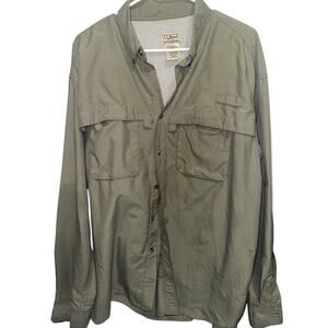 L.L.Bean Men’s Utility Fishing Shirt | Olive Green | Size XL | Vented